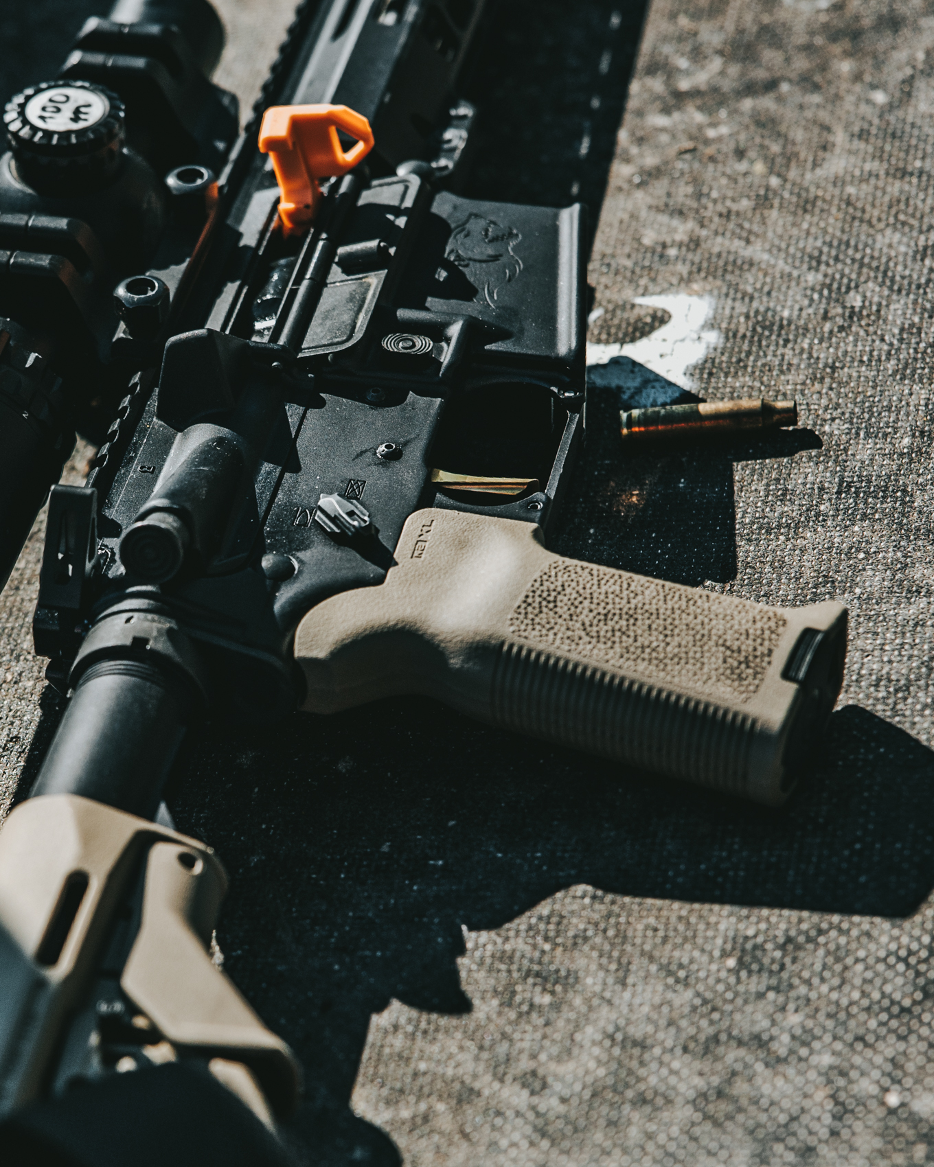Mimtac 45-degree safety selector installed on a TTG rental AR15